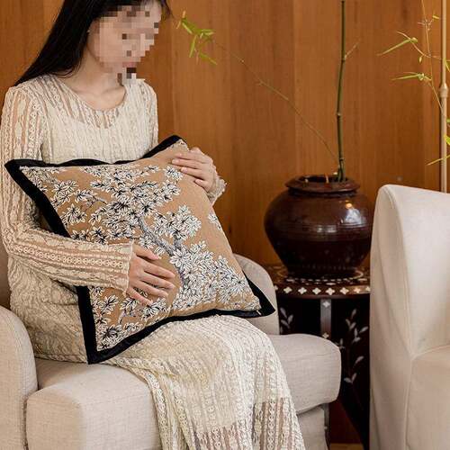 风套轻靠奶油抱枕靠枕ltao1005床头简约样垫板间客厅沙奢发抱风民