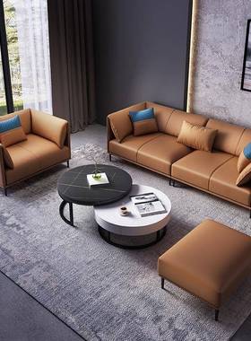 客厅皮沙发装L型型30479组合12办公现代简约家具套小户3四人位直