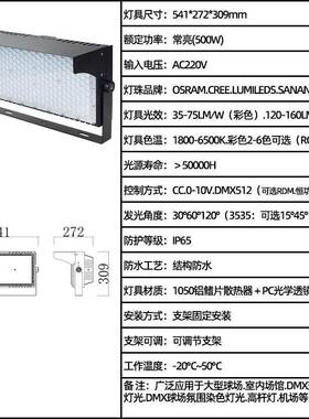 户外高光效模RGBW染色山体光ECO-QCD0灯DMX投组51调2氛围光500W球
