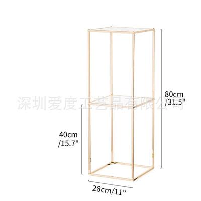 新款婚DTZ庆道具铁艺电几何花架框镀可现拆卸婚礼方场主桌装饰架