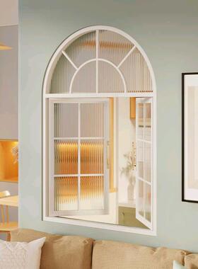形玻璃窗sj34563开窗户室内窗户造双型形隔断法式复古拱门窗对拱