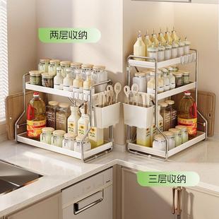 厨房调品置新物架免安置装 款 调味品架子盐调味罐多功能调 2007