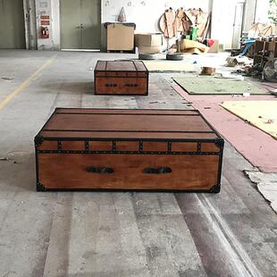 美实ITR木客厅矮桌式创意设计师桌原古木泡茶桌茶几复电视柜