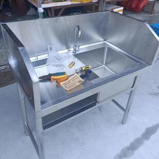 超市不作锈钢杀鱼果QITE台池水切配台鸡鸭宰杀台刨鱼台水槽池带水