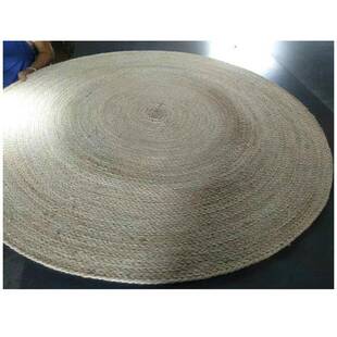 植物纤维线麻圆毯客厅地卧DTG室圆毯园简约风地毯田黄黄麻毯