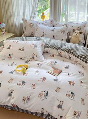 四G4A儿童纯款全棉床单件套棉学生宿舍单ELA人床床笠三