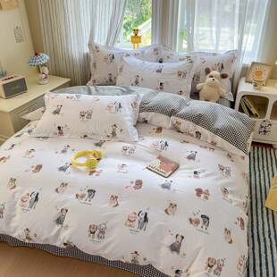 四G4A儿童纯款 全棉床单件套棉学生宿舍单ELA人床床笠三