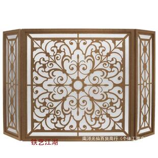 镂642空饰壁炉门 带铁艺隔断装 客厅欧壁炉网屏式 风栏壁炉芯嵌入式
