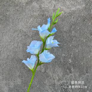 仿真单支剑兰花束绢布婚庆客厅摆放摄影道具典礼花篮园林艺造景花