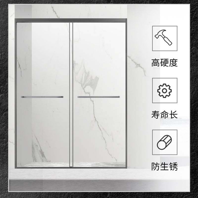 跨境热销简约淋浴房一字型移门淋浴房玻璃隔断浴室卫生间干湿分离