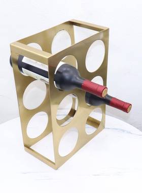 创意铁艺镀红酒架轻奢摆6孔酒架件酒柜红酒展示用架家电居格装子