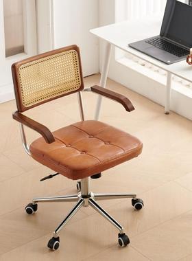 XZC397转椅款藤编电脑办公家用舒适久复坐书桌椅子古木UJM实写字