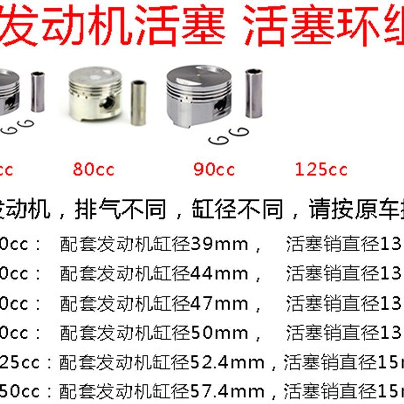 踏板车GY6活塞组件50cc气缸体80cc GY6125cc套塞150cc活塞活塞环