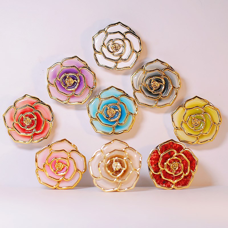 免打孔三件挂包钩创意玫瑰花女生外出手袋书包折叠挂勾自用送礼