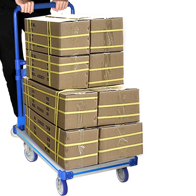 折叠手推车便携拖车搬运车静音手拉车平板车推货车小推车拉货家用