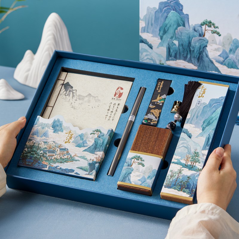 遇见风之阁文房四宝书法砚台毛笔装笔墨纸砚礼盒书法摆件