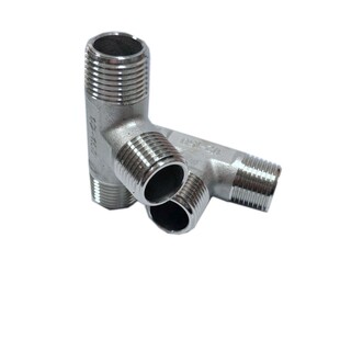 不锈钢304全外丝三通接头外螺纹水暖转换接头4分6分软管接头配件