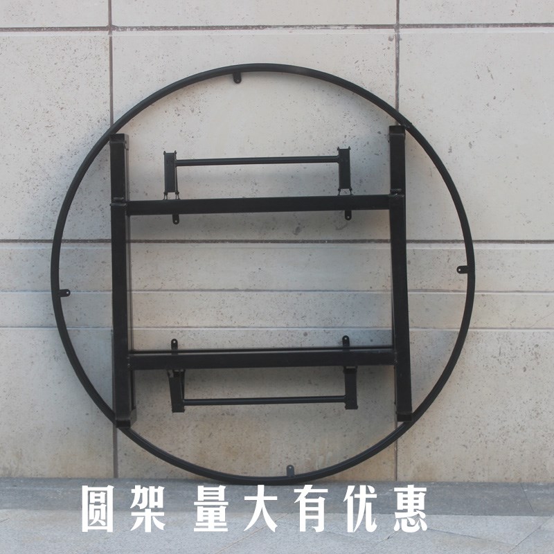 酒店实木杉木大圆桌面饭店大板圆桌酒席折叠方架折叠支架底架