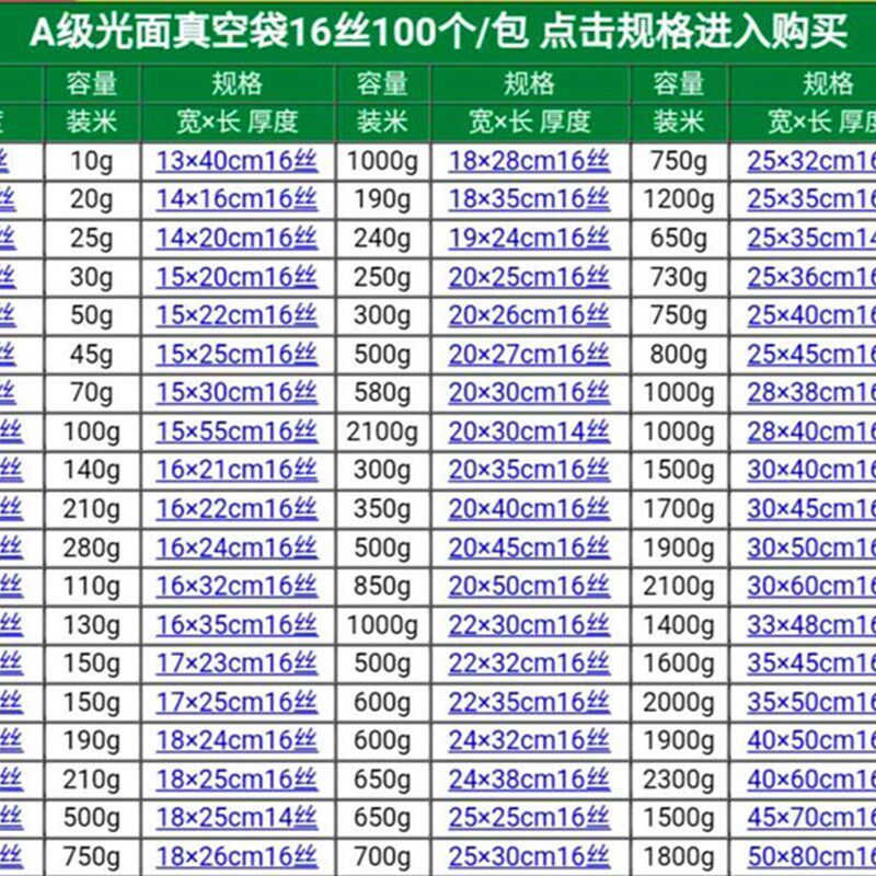 宽24X50cm16丝 透明抽真空袋压缩密封气球长条食品塑料礼品包装袋