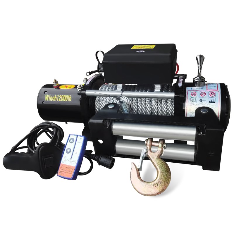 电动绞盘V越野车货车小型吊机2V电动葫芦车载快速卷扬机