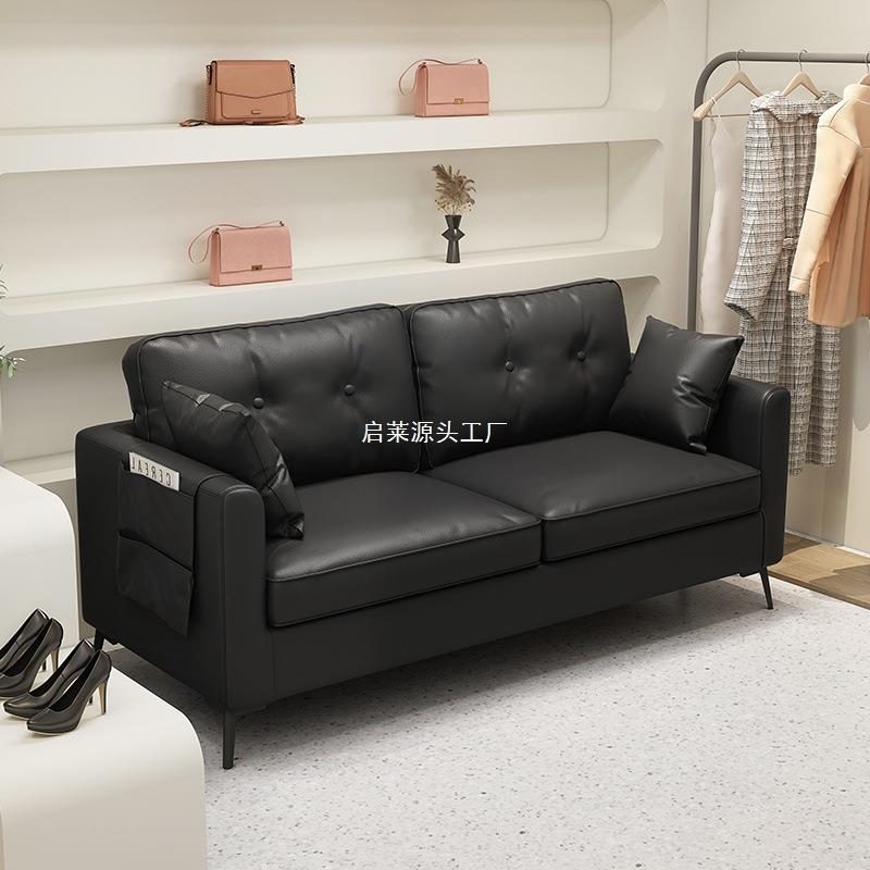 沙发小户型出租屋简易服装店公寓酒吧经济型黑色双三人沙发家居