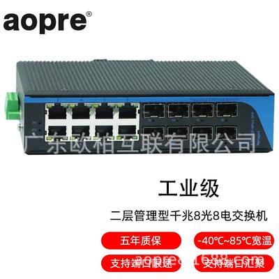 aopre(欧柏互联)T688GS工业级管理型千兆8光8电POE交换机环网汇聚