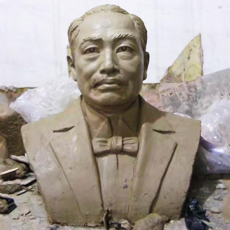 制作玻璃钢人物雕塑户外仿铜树脂头像铜雕像精致立体造型装饰模型