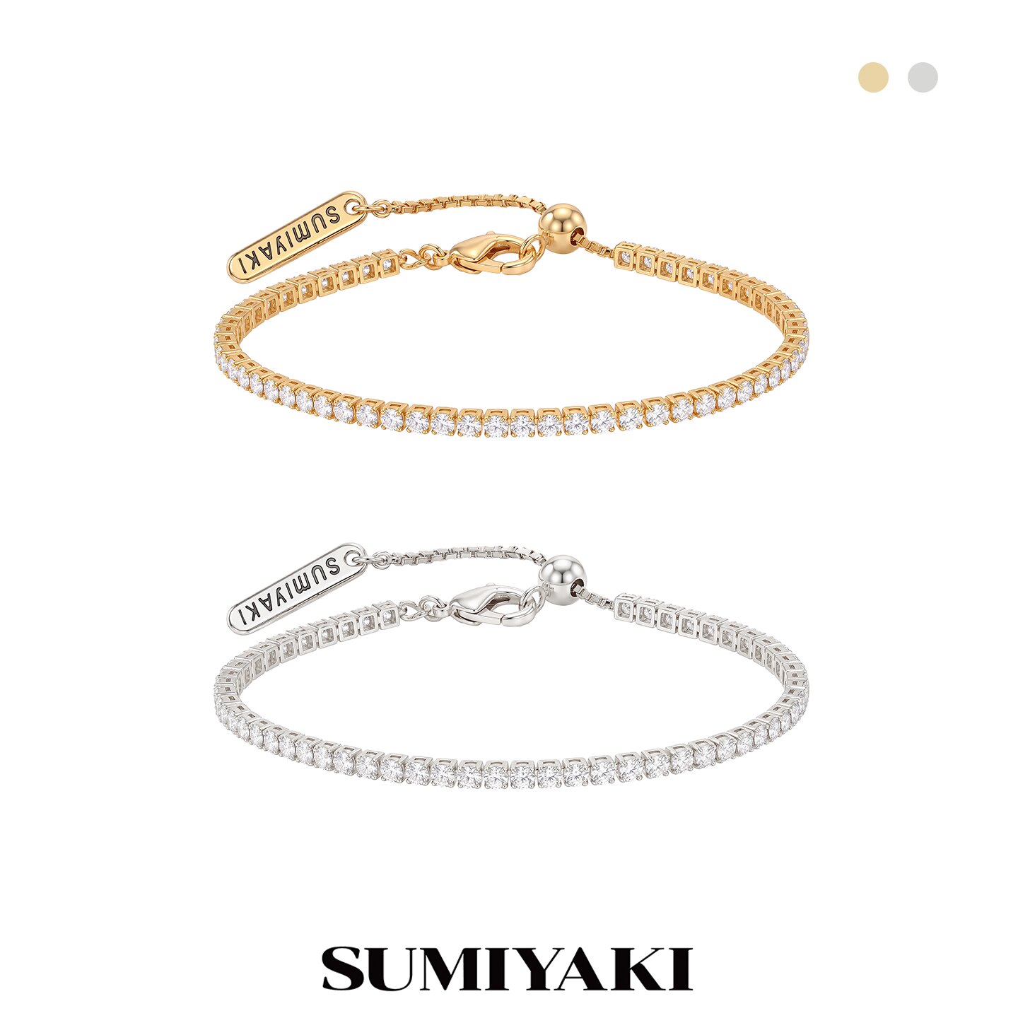 SUMIYAKI满钻手链百搭叠戴神器网球手链可调节日常百搭手链女高级图片