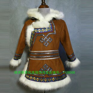 蒙古袍儿童棉袍男孩生活装秋冬季蒙古服装日常装演出服蒙族圣诞节