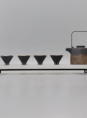 新中式陶瓷茶具套装摆件酒店售楼处样板房间客厅茶几书房软装饰品