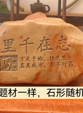 新疆戈壁石原石刻字桌面摆件花盆鱼缸造景题材一样石形随机包邮