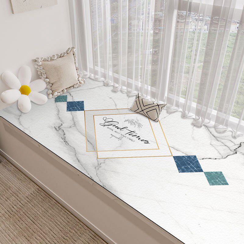 主卧大理石纹皮革飘窗垫定制防水防晒轻奢高级感2024新款窗台垫子
