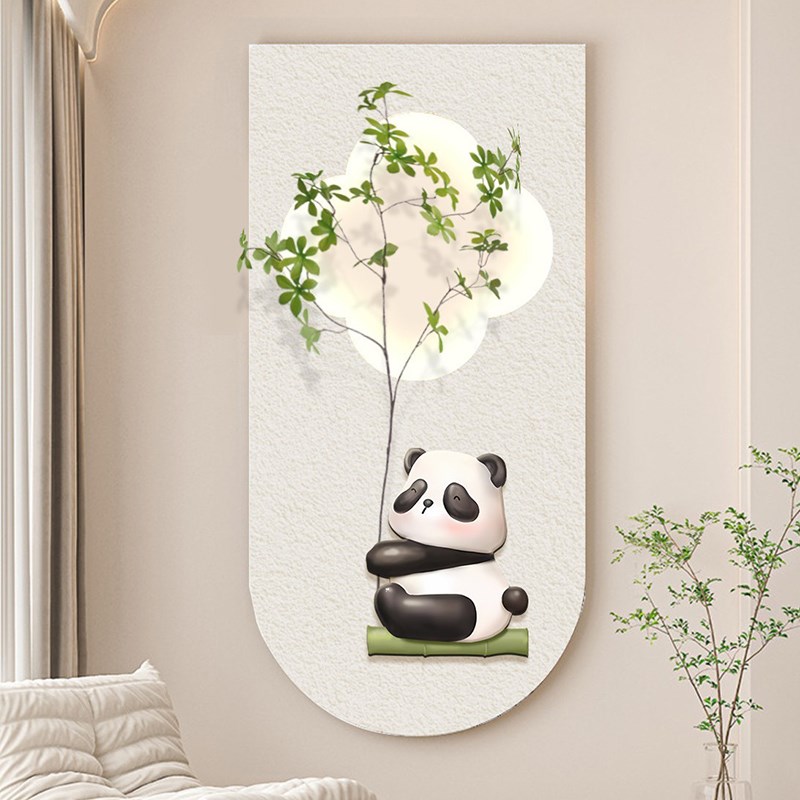 轻奢led氛围灯画奶油风入户玄关装饰画立体走廊过道挂画客厅壁画