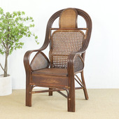 弹簧透气藤椅办公椅靠背藤编太师椅老人椅主人座椅领导棕绳腾椅