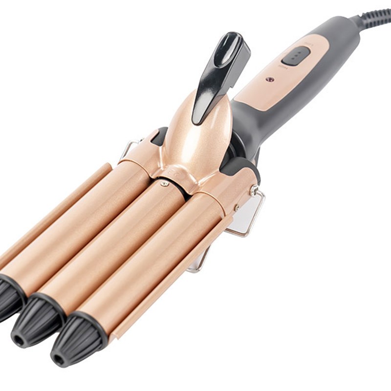 蛋卷棒泡面头陶瓷卷发棒三棒卷发棒水波纹大波浪可折叠美发造型器