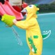 可爱卡通防护儿童连体雨衣裤 防水雨披厚恐龙男童女童小学生幼儿园