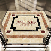 电梯间内轿厢专用地垫PVC地毯仿大理石地胶地板定制logo耐磨防火