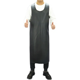 背心式防水防油皮革围裙马甲劳保工作服屠宰耐油男女耐脏围腰加大