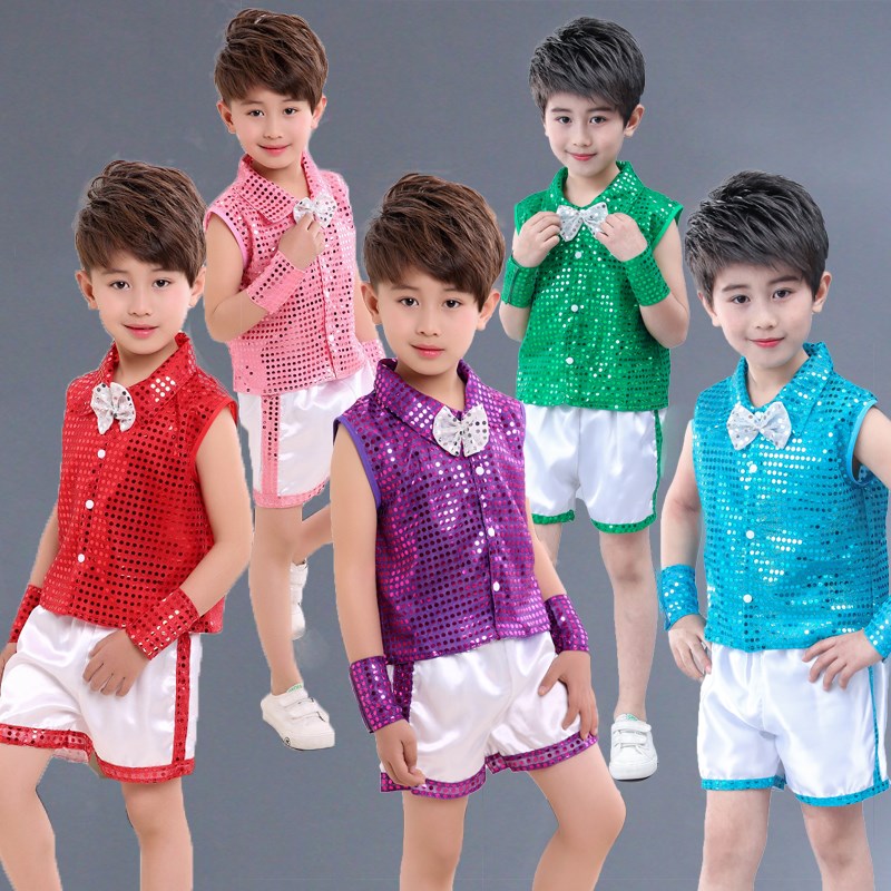 儿童演出服亮片纱裙小孩表演服新款六一幼儿园男女童合唱服舞蹈服