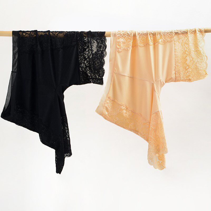 200斤大码安全裤蕾丝边高腰防走光镂空免穿内裤二合一打底裤胖mm