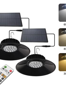 太阳能吊灯户外庭院灯智能遥控家用院子吊灯凉亭悬挂led工矿灯