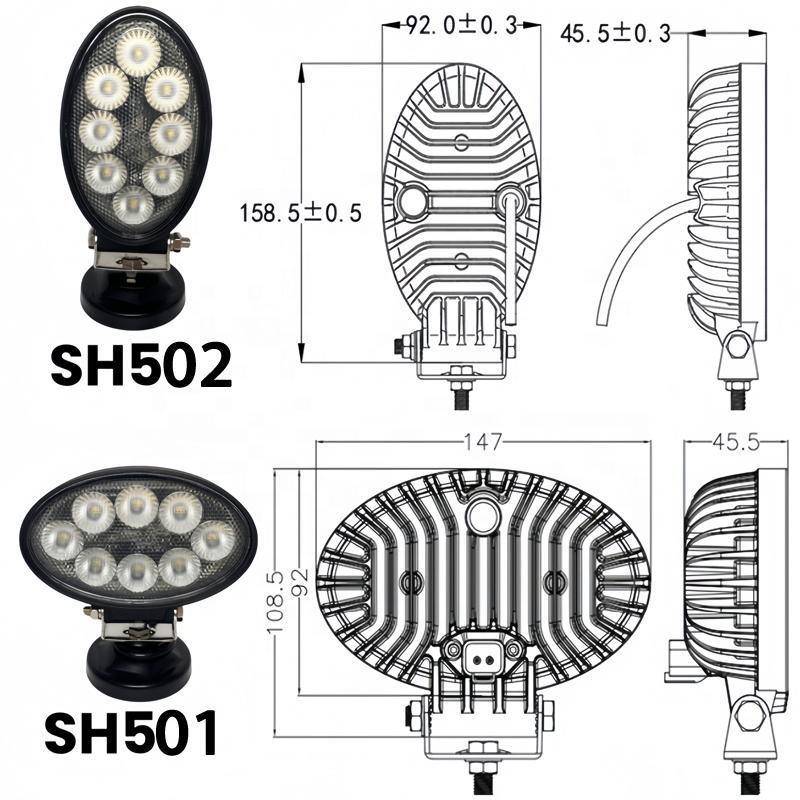 海拉5英寸32W IP68 防水LED泛光灯白光椭圆形卡车工作灯汽车照明