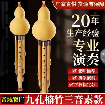 九孔金丝楠竹葫芦丝C调B调音准学生专业演奏型成人三音楠竹葫芦丝