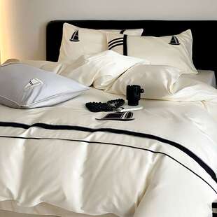 少女心100支长绒棉四件套纯棉高支高密刺绣被套全棉床单床上用品