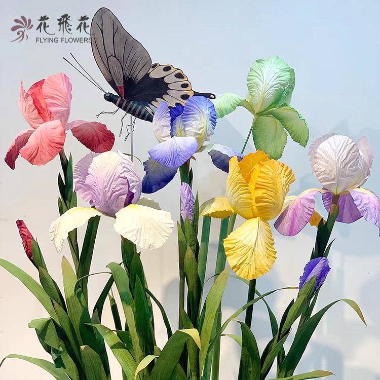【纸花】手工晕染上色纸艺鸢尾花婚庆布置大型仿真花装饰道具