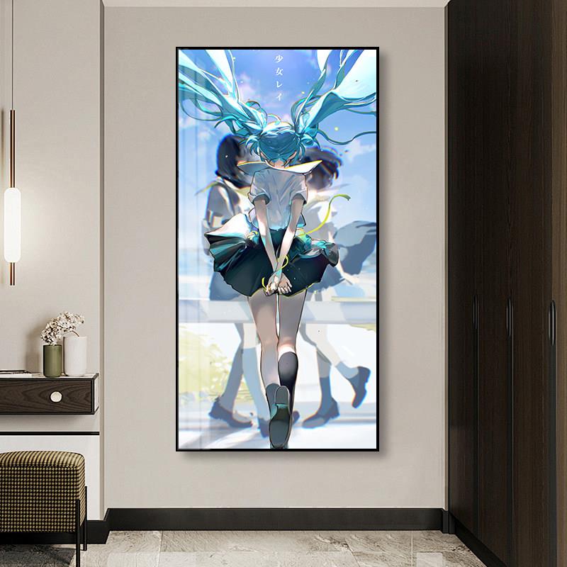 初音未来led灯装饰画二次元客厅背景墙发光挂画女孩卧室床头壁画