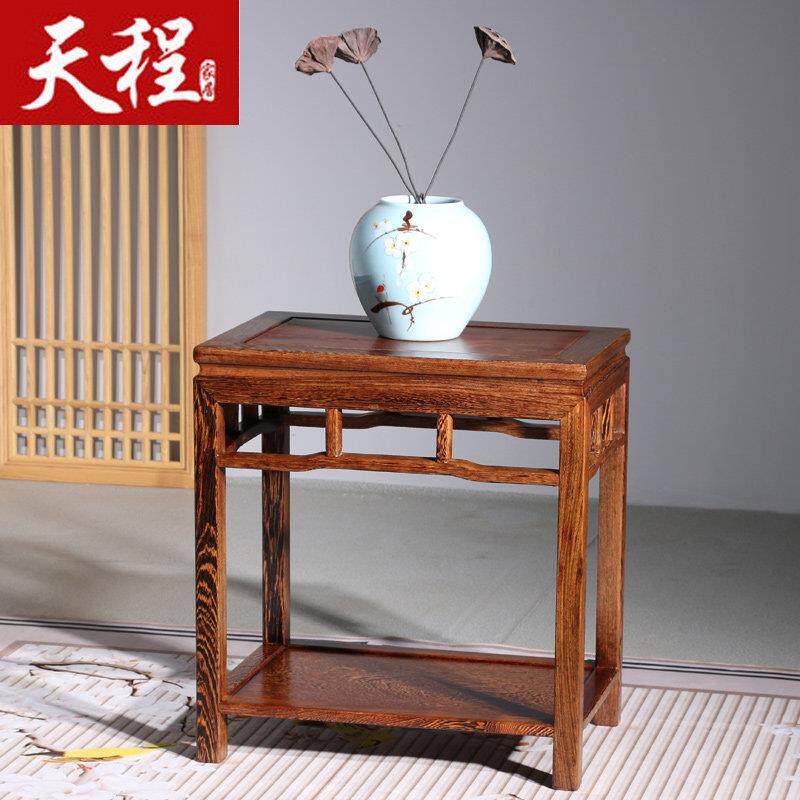 鸡翼木花架实木客厅装饰品古董陈列柜盆景架中式咖啡桌架红木多层