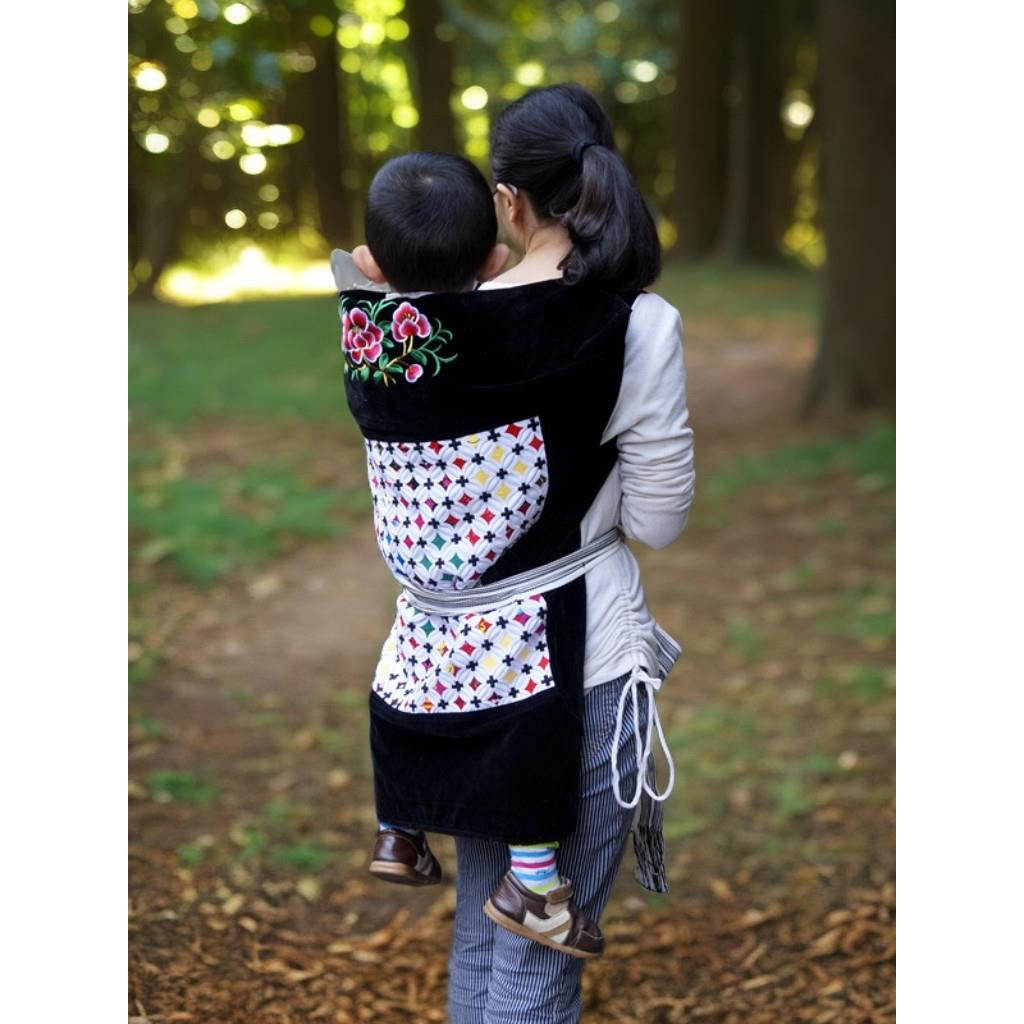 云南小孩背带婴儿四川老式宝宝背巾简易背布背扇背娃广东背娃裹背