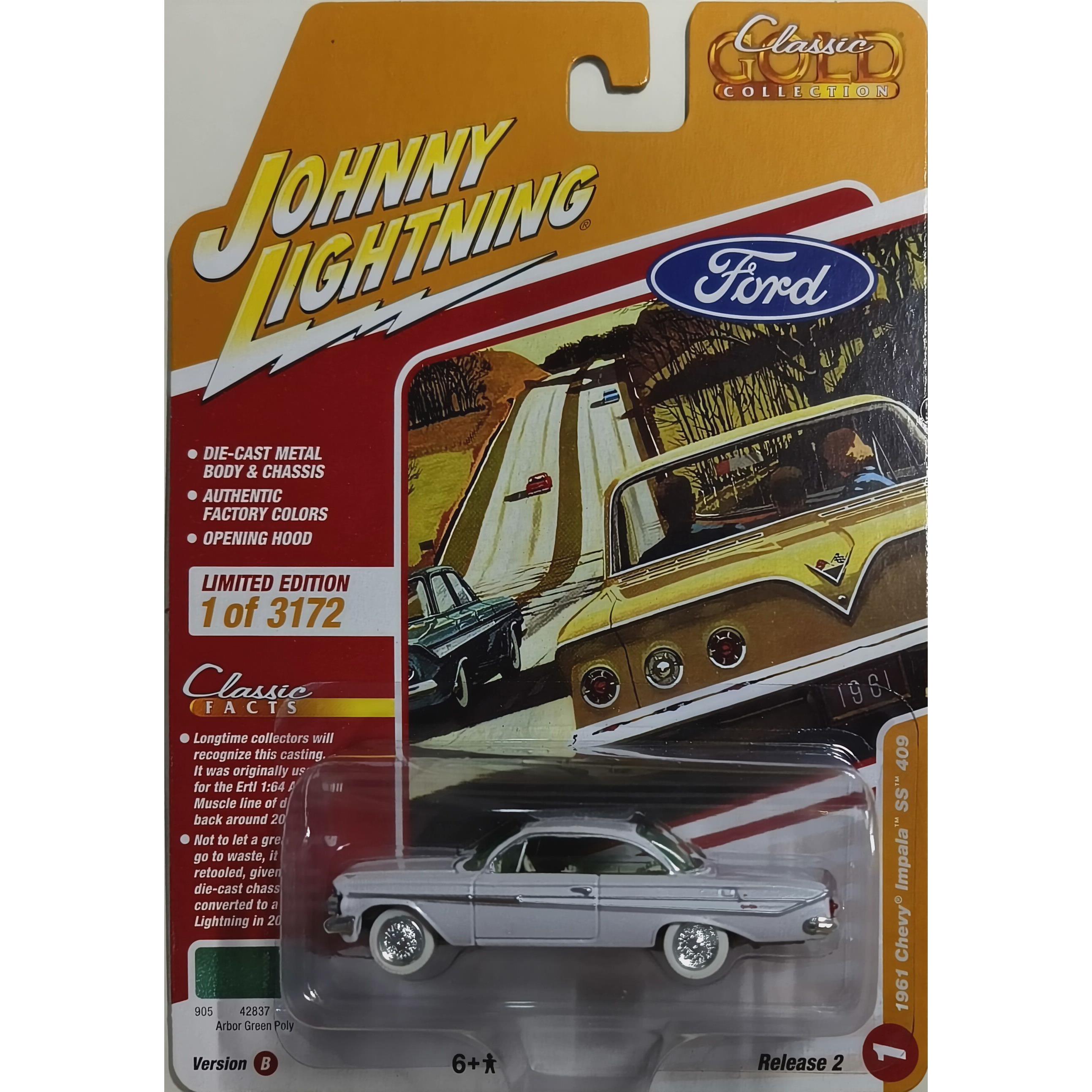 乔尼 1:64 1961年Chevy Impala SS 409合金汽车模型 隐藏款