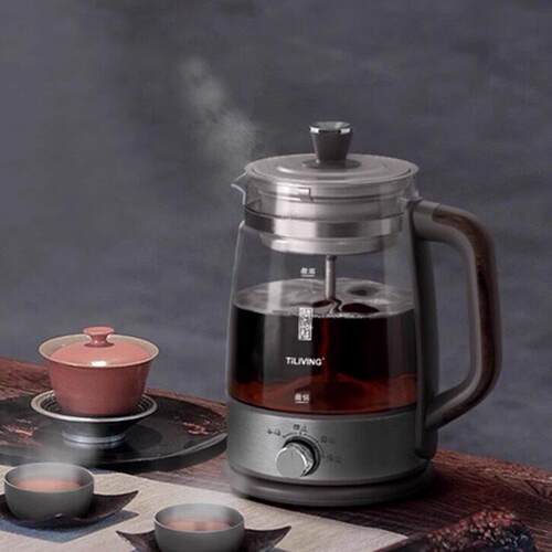 TiLIVING钛煮茶器家用全自动一体式办公室煮茶壶黑蒸汽蒸茶器喷淋